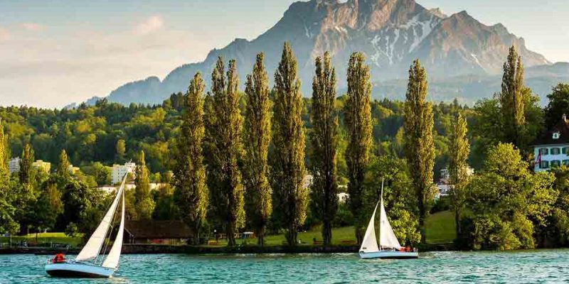 Yachts on Lake Lucerne Yachts on Lake Lucerne