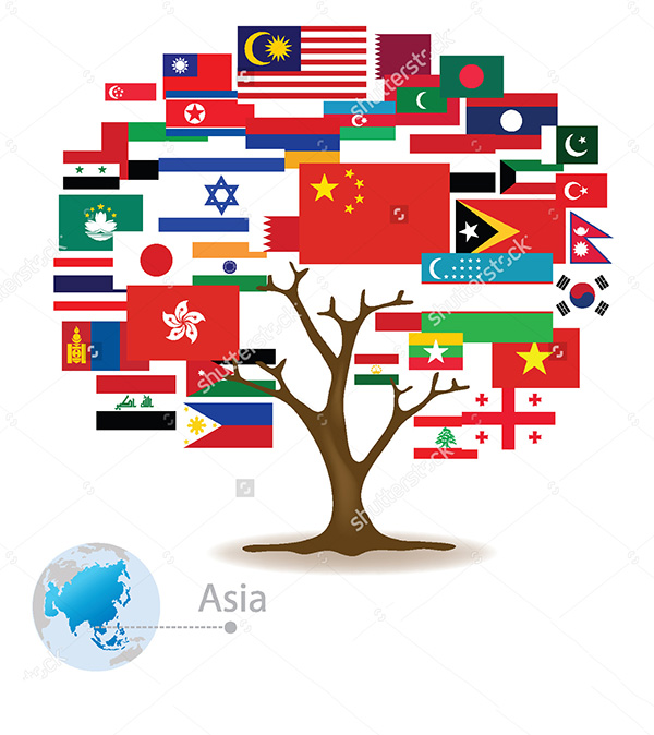 پرچم کشورهای آسیایی پرچم کشورهای آسیایی