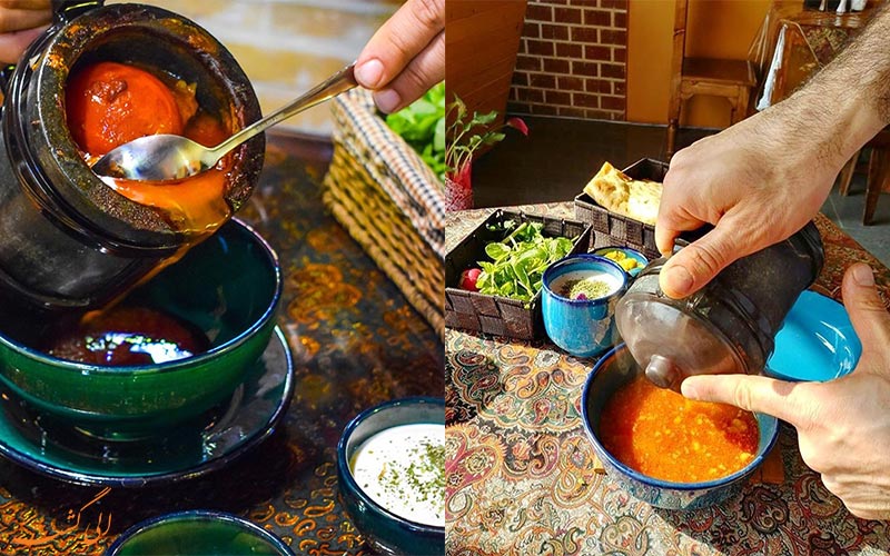 نحوه سرو کردن دیزی سنگی و آبگوشت نحوه سرو کردن دیزی سنگی و آبگوشت