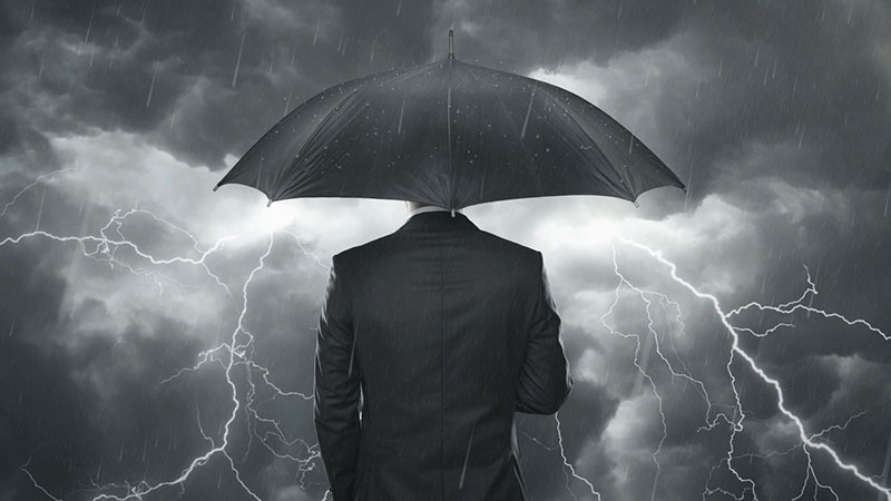 Trouble ahead Businessman Trouble ahead Businessman