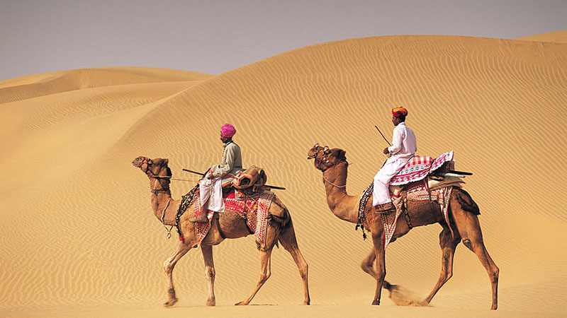 on camelback in Rajasthan on camelback in Rajasthan