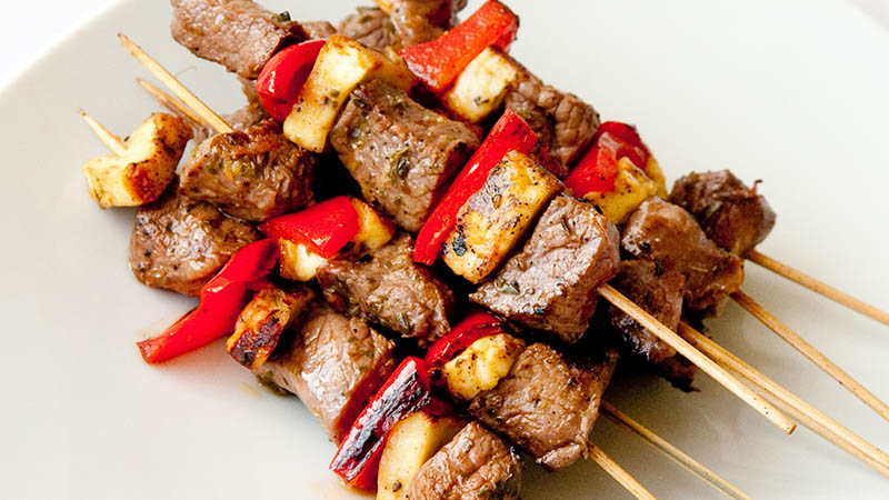 lamb and haloumi kebabs lamb and haloumi kebabs